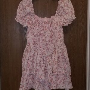 Pink Floral Mini Dress